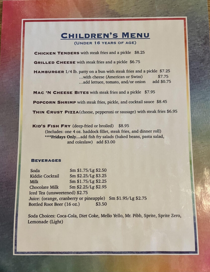 Children' Menu